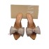 ZA2024 New French Summer Pointed Toe High Heel Shallow Bow Water Diamond Shining Decoration Rear Air Heel Sandals