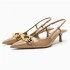 ZA New 2024 French Fashion with Thin Heel, Pointed Straight Strap, Metal Chain, Shining Decoration, Exposed Heel, Outdoor Sandals for Women