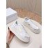 European and American white cowhide star lace up casual sports shoes for women, leather height increasing thick soled sponge cake shoes, D home white shoes