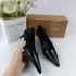 2024 Spring New Lacquer High Heels Women's Fine Heels Professional Shiny Leather High Heels Pointed Work Shoes Single Shoes