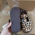 ZA Women's Shoes 2024 Autumn New Product Women's Shoes Leopard print Leather Round Head Trendy Thick Bottom Boken Shoes Daily Rest