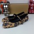 ZA women's shoes 2024 autumn new product flat shoes leopard print casual versatile ballet shoes square toe one foot shallow mouth