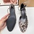 ZA New Product 2024 Summer Fashion Leopard Pattern Open Toe Thin Heel Short Heel Strap Women's Shoes Fish Mouth Strap Women's Sandals