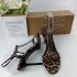 ZA2024 new leopard print high-heeled shoes with a one-piece temperament, slim heels, and exposed toes for women. Leopard print high-heeled fashion for women