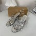 ZA High Heels 2024 Spring/Summer New Silver Versatile Water Diamond Strap Sandals French Style Casual Single Shoes for Women