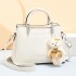 Fashion handbag women 2024 new casual women's shoulder bag large capacity soft leather multi-layer teddy bear pendant women's bag