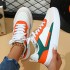 Cross border trendy thick soled color blocked fashionable soft soled board shoes, comfortable and casual sports shoes that can be tied with shoelaces, couple style women's shoes