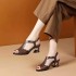 Summer New Fish Mouth Breathable Hollow Coarse Heel Korean One Button Mom Sandals