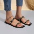 Cross border popular fashionable crystal slippers, women's beach jelly shoes, fashionable anti slip rivet flip flops, jelly shoes