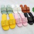 European and American cross-border summer new candy color matching slippers, one line beach casual leather slippers, slippers