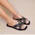 Cross border foreign trade new summer fashion willow nail beach cool slippers lazy people internet famous jelly crystal slippers