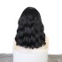 Foreign trade wig Bob style black split straight hair short hair front lace wig high temperature silk synthetic wig factory