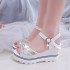 Sandals for women, summer 2018 new item, solid color women's sandals, wedge heel, rhinestone waterproof platform, fashionable women's shoes wholesale