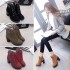 Autumn and Winter High Heels Coarse Heels Foreign Trade Women's Boots Sponge Cake Thick Bottom Large Short Boots Women's Martin Boots Spot Wholesale