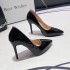 High heeled single shoes for women in the spring of 2024, with pointed and thin heels for wearing on the outside. One foot work shoes for women