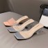 High heels, cool slippers for women, 2023 summer new style with crystal and women's slippers in a straight line, fashionable for wearing outside