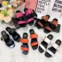 Ins summer European and American internet celebrity plus size slippers cross-border exclusive hardware buckle women's fashionable cool slippers slider