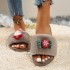 Temu autumn and winter new cute cartoon candy Christmas home mop cotton indoor home warm fur mop slides