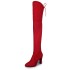 2020 autumn and winter new pointed, thick, high-heeled women's boots, fashionable zipper, slim leg straps, over the knee boots, elastic boots wholesale