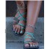 Cross border foreign trade Amazon plus size summer European and American beach sandals women's clip toe knot flat slippers women