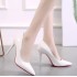 Red soled high heels, slim heels, women's high-end temperament, single shoes, 2024 autumn, black heels, plus size, pointed 4243