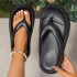 2024 Women's New EVA Summer Thick Bottom Indoor Fashion Anti slip Soft Bottom Bread Flip flops Outdoor Wear Batch