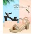 One button high-heeled sandals for women 2023 new summer style Roman sandals for women with thick heels, model walking women's shoes