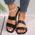 Candy colored transparent square headed straight sandals for women in summer 2024, open toed flat sandals for foreign trade, women's outdoor wear