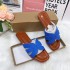 Ins Cross border New European and American Large Sponge Cake One Line Slippers Solid Color Decorative Buckle Thick Bottom Women's Sandals Shoes