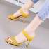 Sandals for women in summer 2023, high heels, fly woven fish mouth, breathable side air, Korean version, solid color, women's sandals