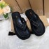 Ins Cross border New European and American Large Sponge Cake One Line Slippers Solid Color Decorative Buckle Thick Bottom Women's Sandals Shoes