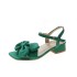 Mid heeled sandals for women 2024 summer new item bow buckle Korean version large size 4142 women's sandals