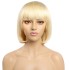 613bob Human hair bangs wig blonde hair