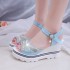 Sandals for women, summer 2018 new item, solid color women's sandals, wedge heel, rhinestone waterproof platform, fashionable women's shoes wholesale