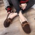 Velvet Bean Shoes Women's Korean Edition Winter Women's Shoes Solid Color Flat Bottom Set Casual Hairy Snow Boots Women's Cotton Shoes