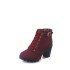 Autumn and Winter High Heels Coarse Heels Foreign Trade Women's Boots Sponge Cake Thick Bottom Large Short Boots Women's Martin Boots Spot Wholesale