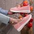 2023 Spring New Large Foreign Trade Women's Shoes Flyknit Breathable Hollow Upper Metal Chain Slope Heel Casual Single Shoes HL