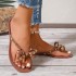 European and American new bow rivet flip flops women's summer cross-border hot item Warren style anti slip PVC crystal cool mop