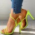 Amazon Summer Fluorescent Round Head Fine Heel Women's Sandals for Foreign Trade Large Size Suede Round Head Fish Mouth High Heels