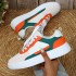 Cross border trendy thick soled color blocked fashionable soft soled board shoes, comfortable and casual sports shoes that can be tied with shoelaces, couple style women's shoes