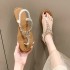 Diamond sandals for women 2024 summer new style Roman style PVC back elastic band 41ladies sandals