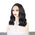 Foreign trade wig Bob style black split straight hair short hair front lace wig high temperature silk synthetic wig factory