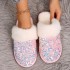 2024 Baotou sequined cotton slippers in foreign trade spot, women's flat bottom plush slippers, home indoor plush slippers, women's