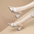 European and American cross-border high-heeled fish mouth sandals, mother's shoes 2024 new Korean version casual wear, Roman women's cool slippers