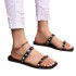 New summer willow jelly shoes for lazy people wearing slippers, women's open toed flat bottomed beach shoes with hollowed out one line slippers