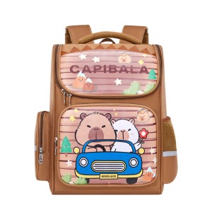 Kapibala Cross border New Cartoon Primary School Student Backpack for Girls in Grades 1-6, Cute Large Capacity Backpack for Boys