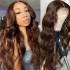 body wave brown lace closure human hair wigs chocolate color