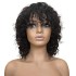 Xu Chang Real Hair Curly Bob Wigs with Bangs Human Hair Short Wigs