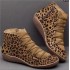 Wish European and American trade plus size women's boots winter new leopard print flat bottomed Martin boots short boots women's boots