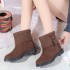 2024 Winter New Velvet Warm Flat Mom Cotton Shoes Fashion, Versatile, Durable Snow Boots Women's Wholesale